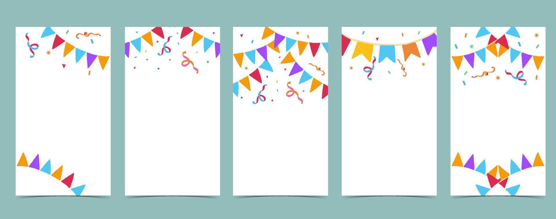 color flag on white background for party social media vector