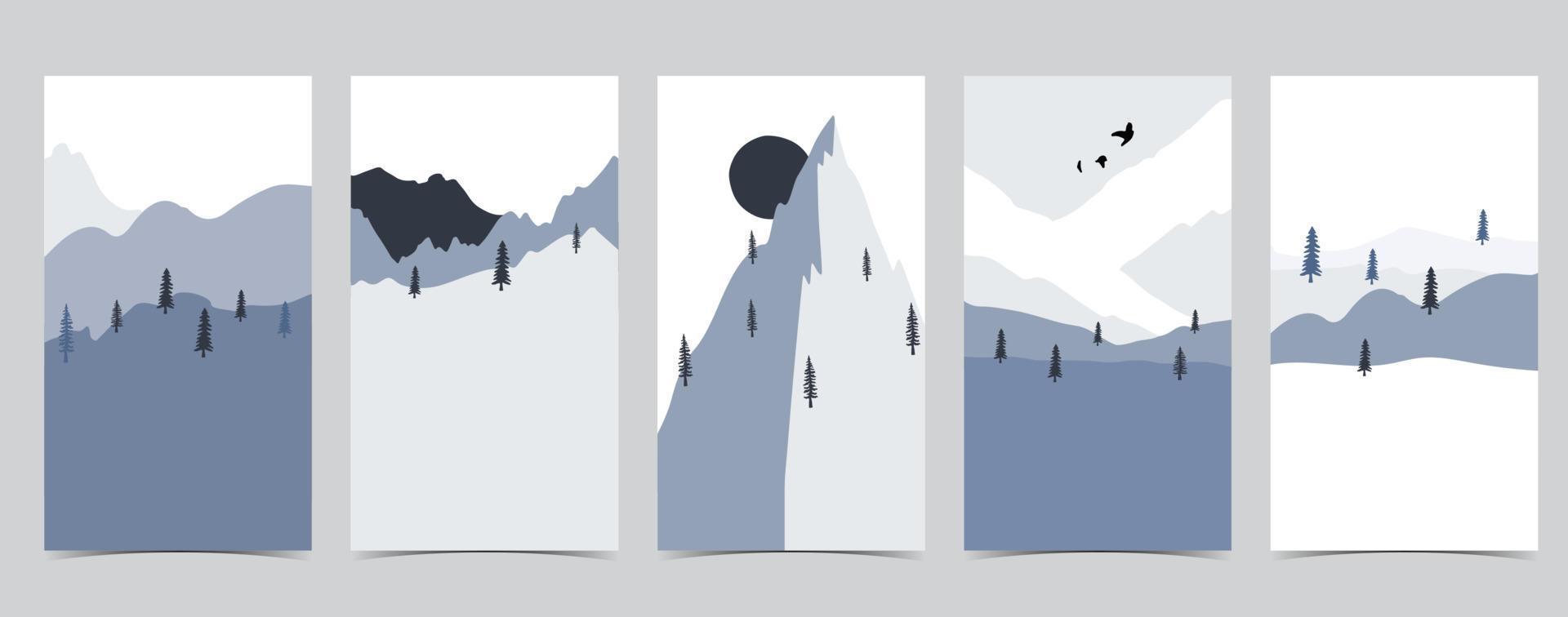 lindo fondo navideño para redes sociales con montaña, nieve vector