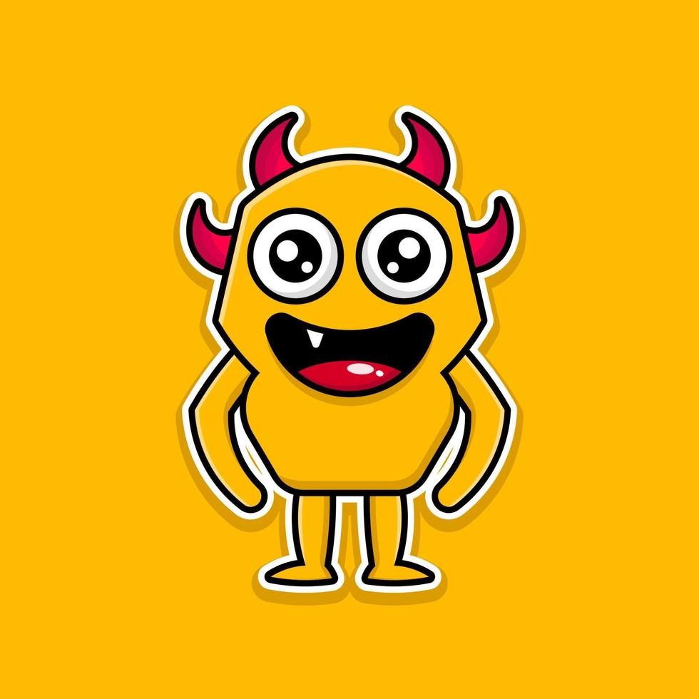 cute doodle monster design mascot kawaii vector