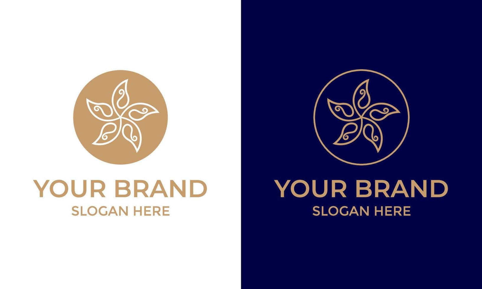 Flower petal ornament logo design concept. Floral vector element