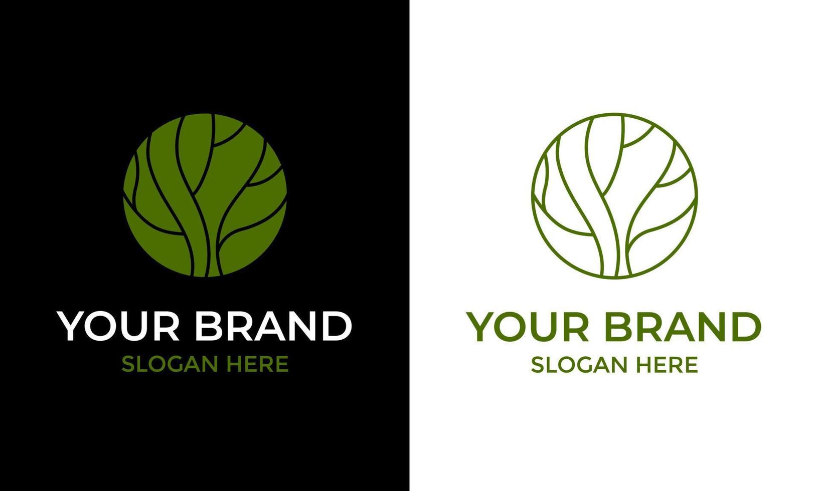 Tree logo and symbol design concept. Botanical vector illustration