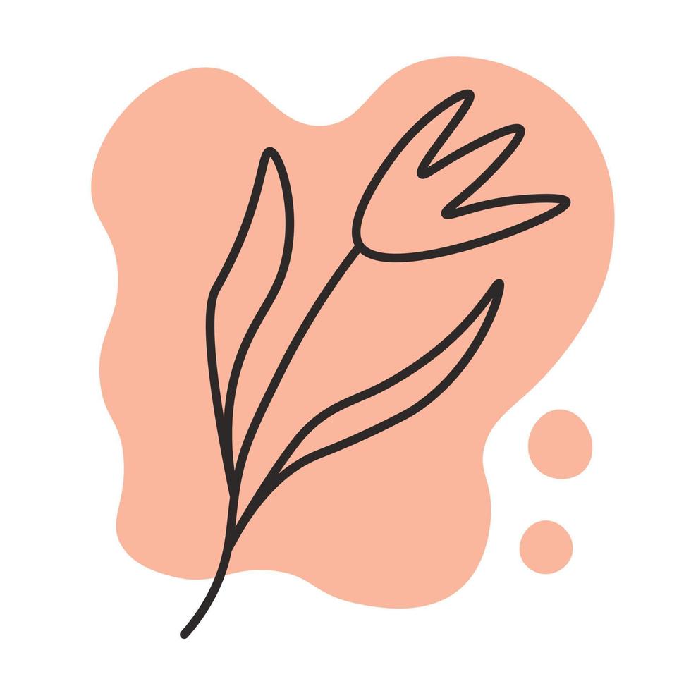 arte de línea de flor simple moderno vector