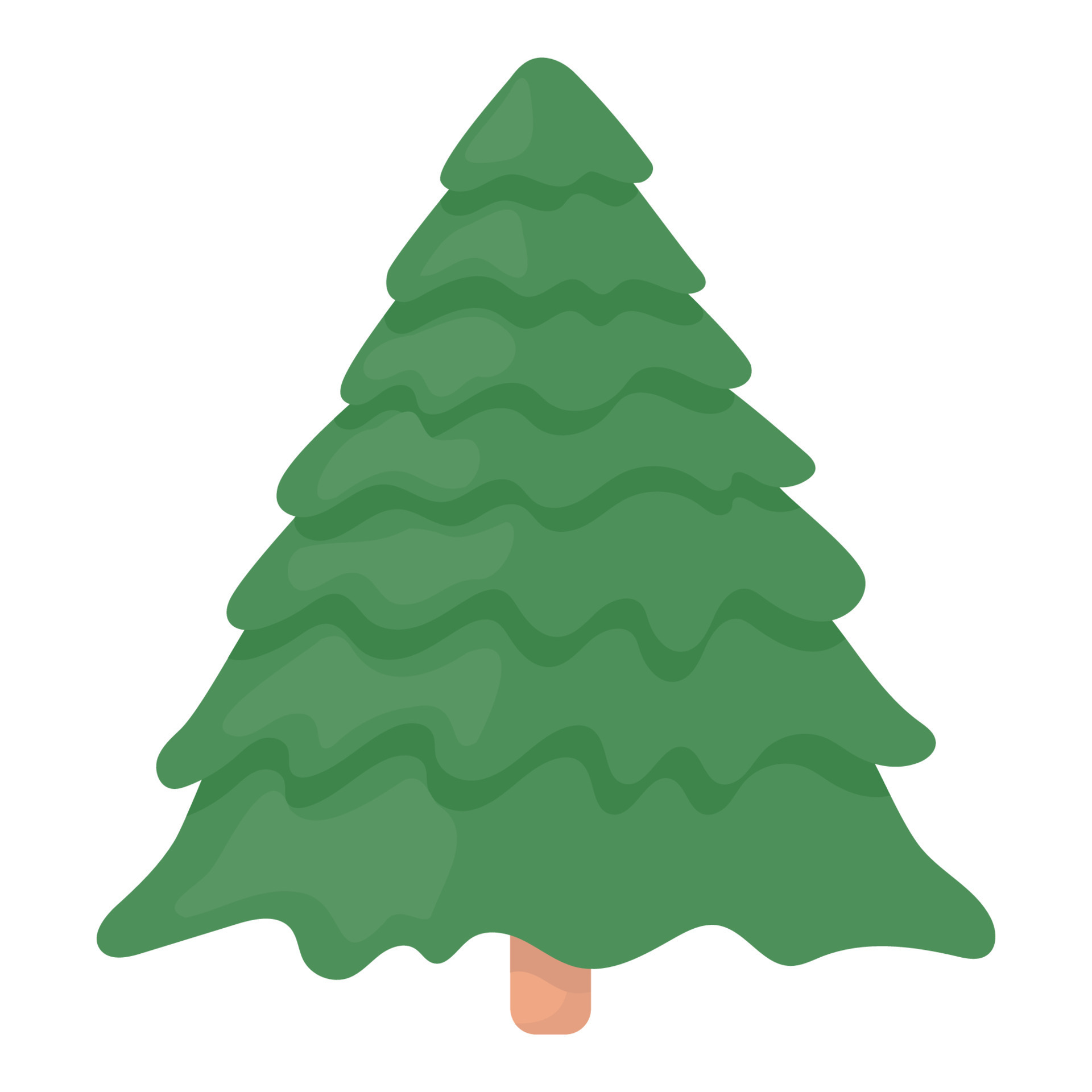 Drawing of a large Christmas tree in the snow. Vector drawing. 14016374
