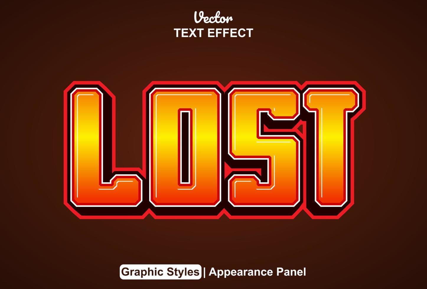 Printlost text effect with graphic style and editable. vector