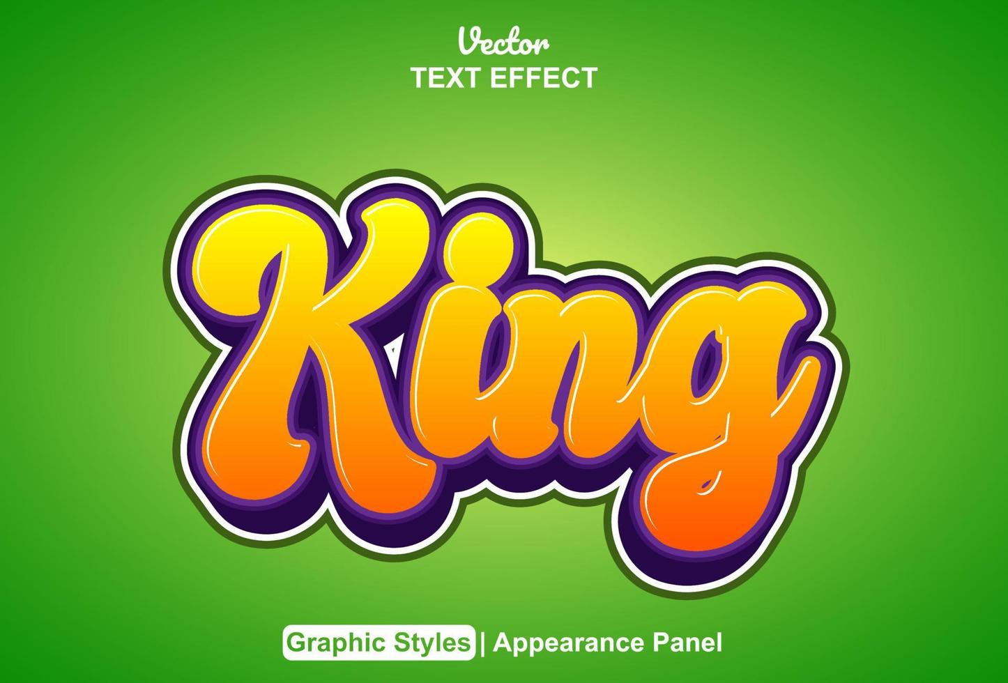 king text effect with graphic style and editable. vector