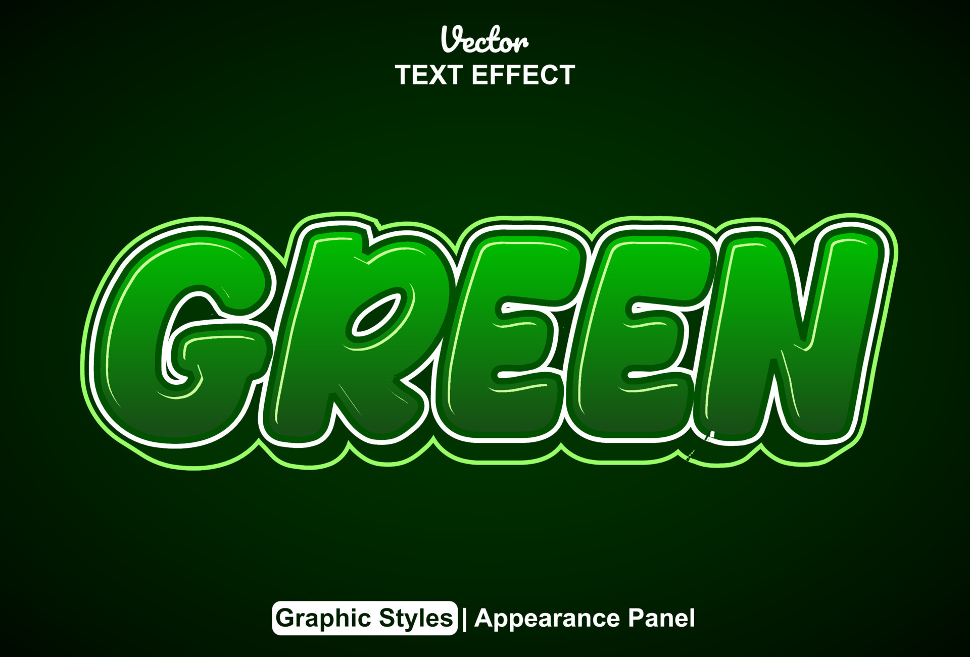 green text effect with graphic style and editable. 14016394 Vector Art