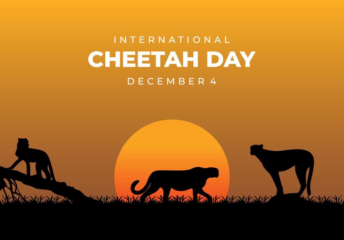 International cheetah day background celebrated on december 4th. vector