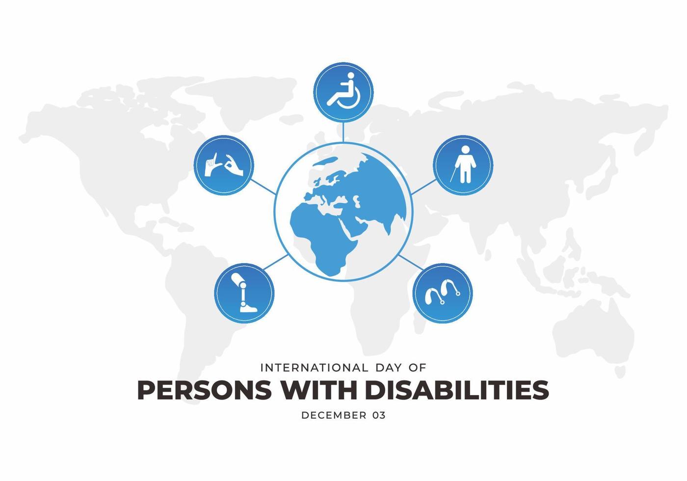 International persons with disabilities celebrated on december 23. vector