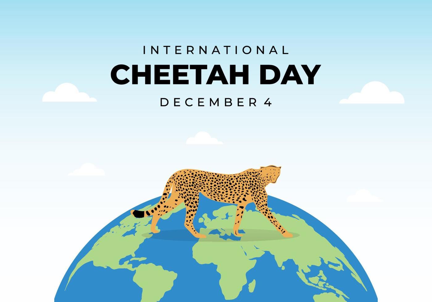 International cheetah day background celebrated on december 4th. vector