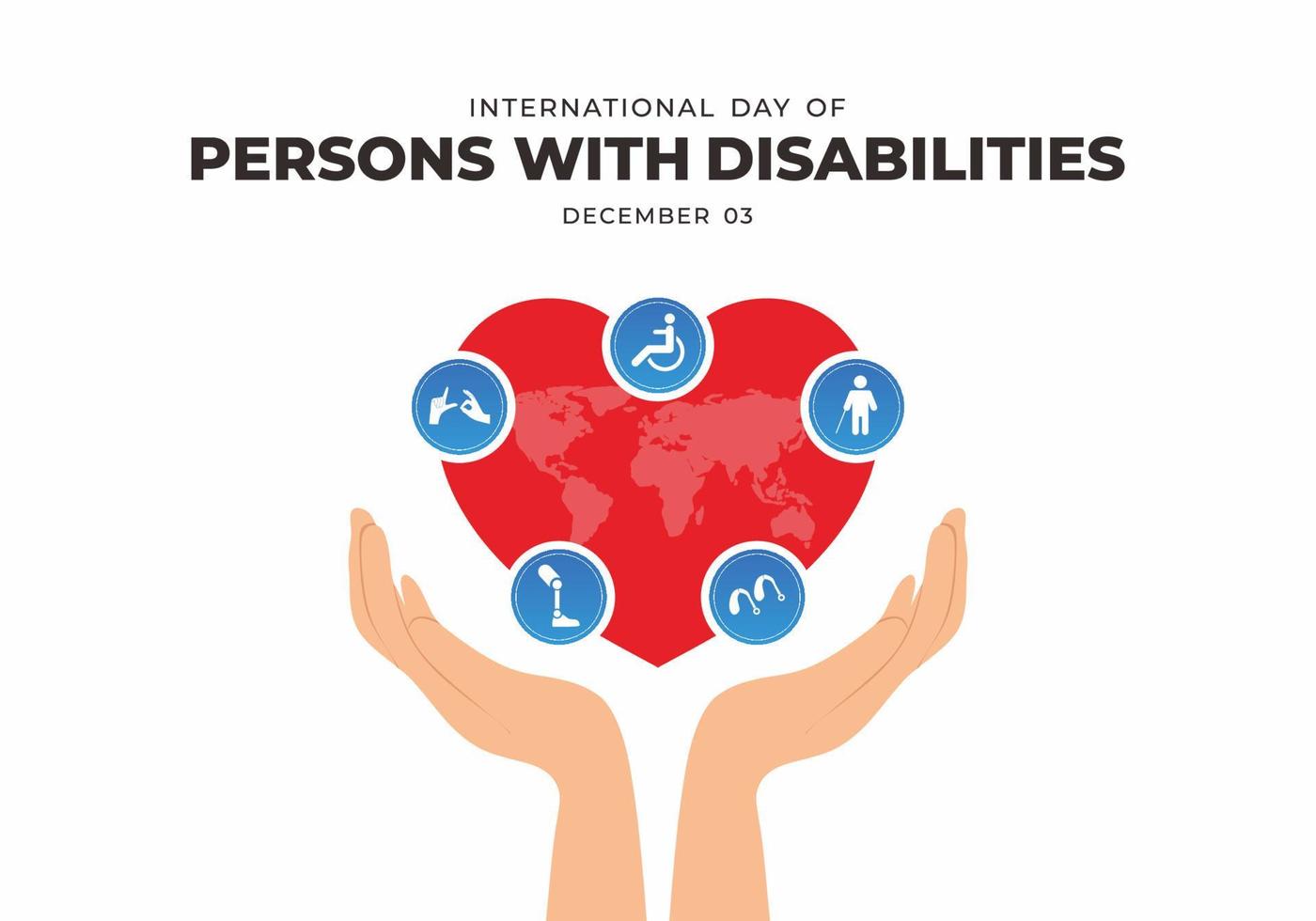 International persons with disabilities celebrated on december 23. vector