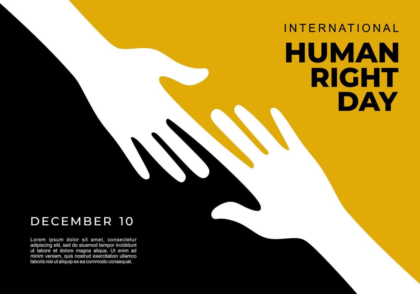 International human right day background celebrated on december 10. vector