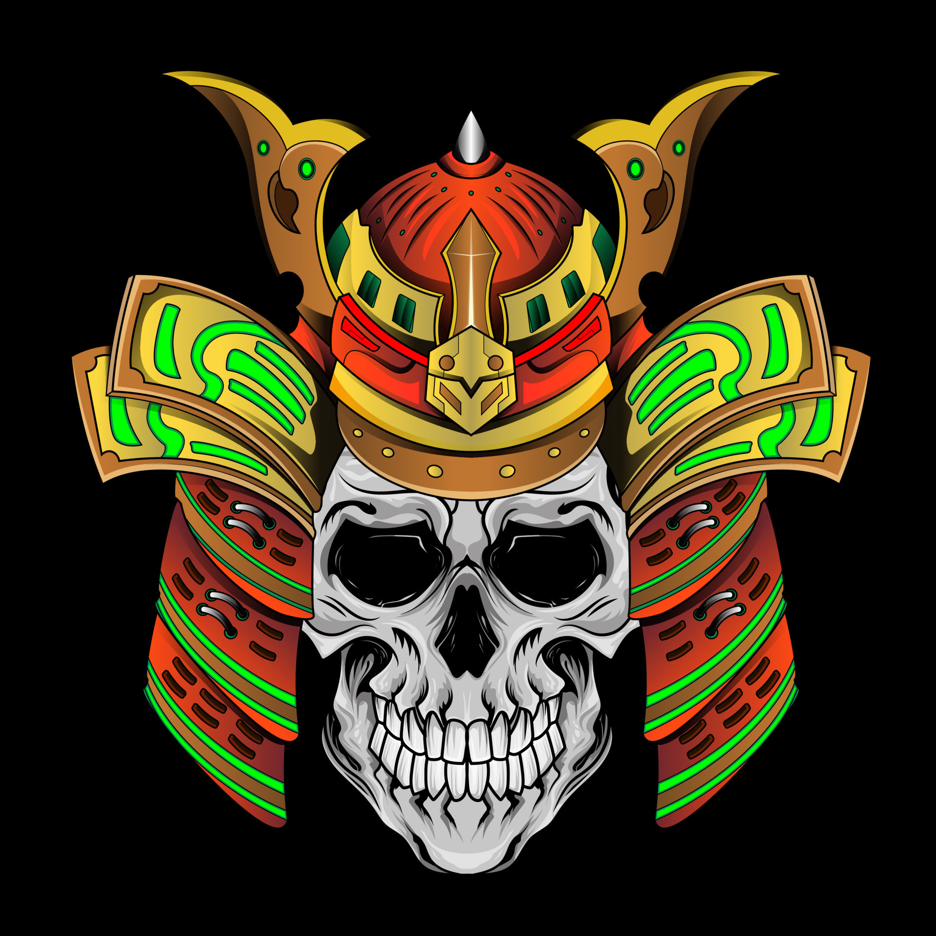 skull in samurai helmet Japanese Skull Samurai Head Japanese samurai