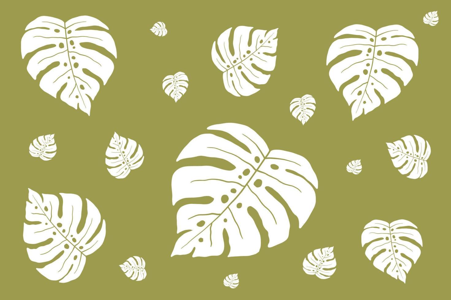 verde monstera colores pastel vector