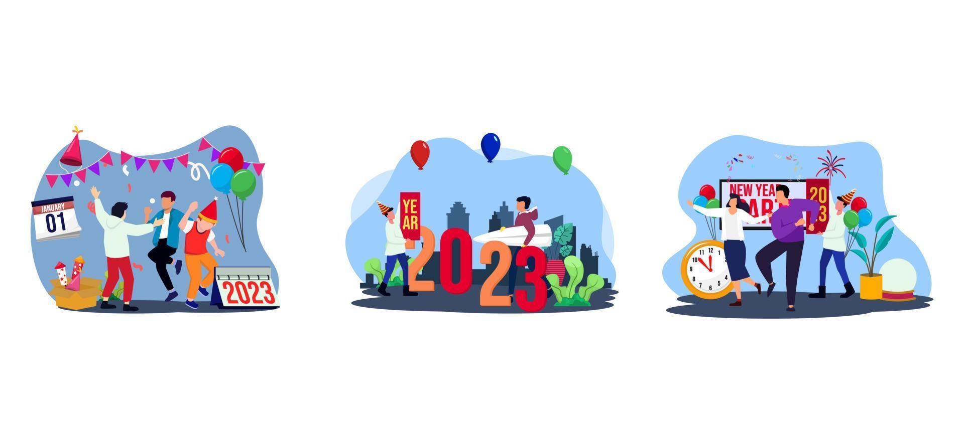 Time to Party Flat Bundle Design vector