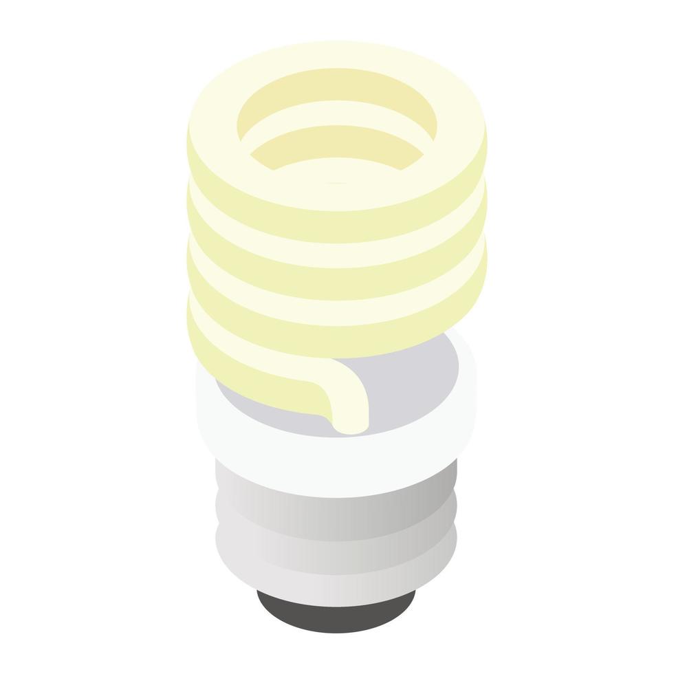 Energy saving fluorescent light bulb icon vector