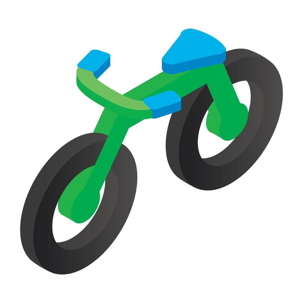 bicicleta, isométrico, 3d, icono vector