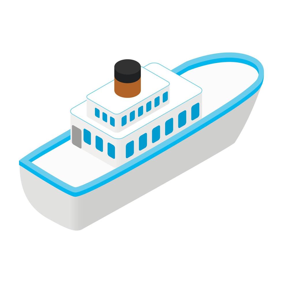 crucero mar barco isométrica 3d icono vector