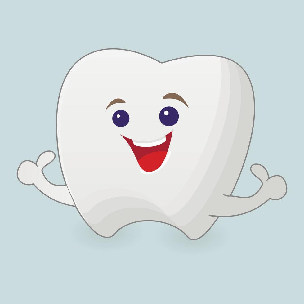 Smiling tooth illustration vector