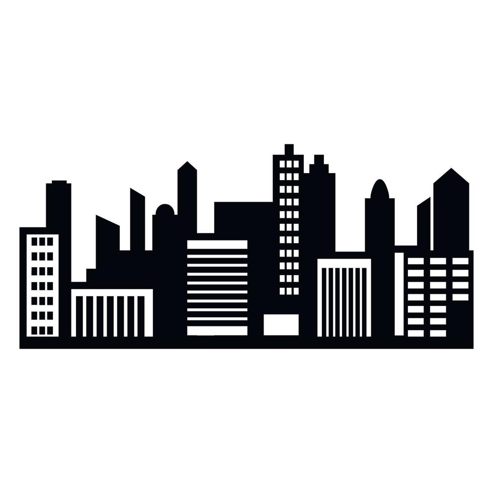 City panorama simple icon vector