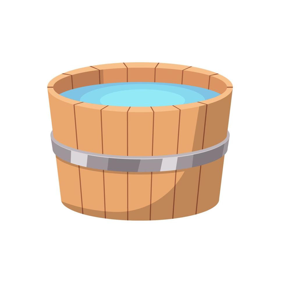 Wooden tub vector isolated