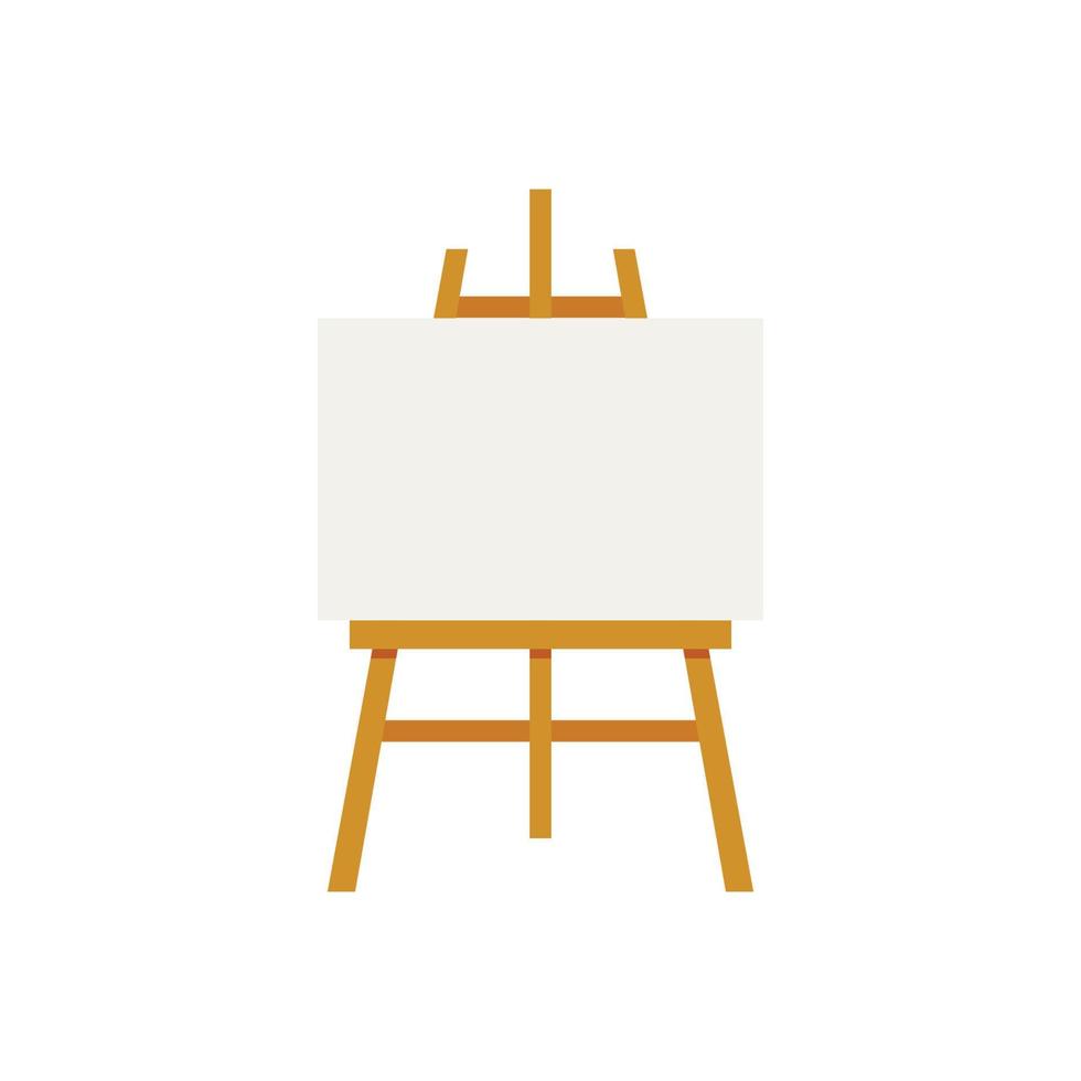 Easel with blank canvas flat design vector