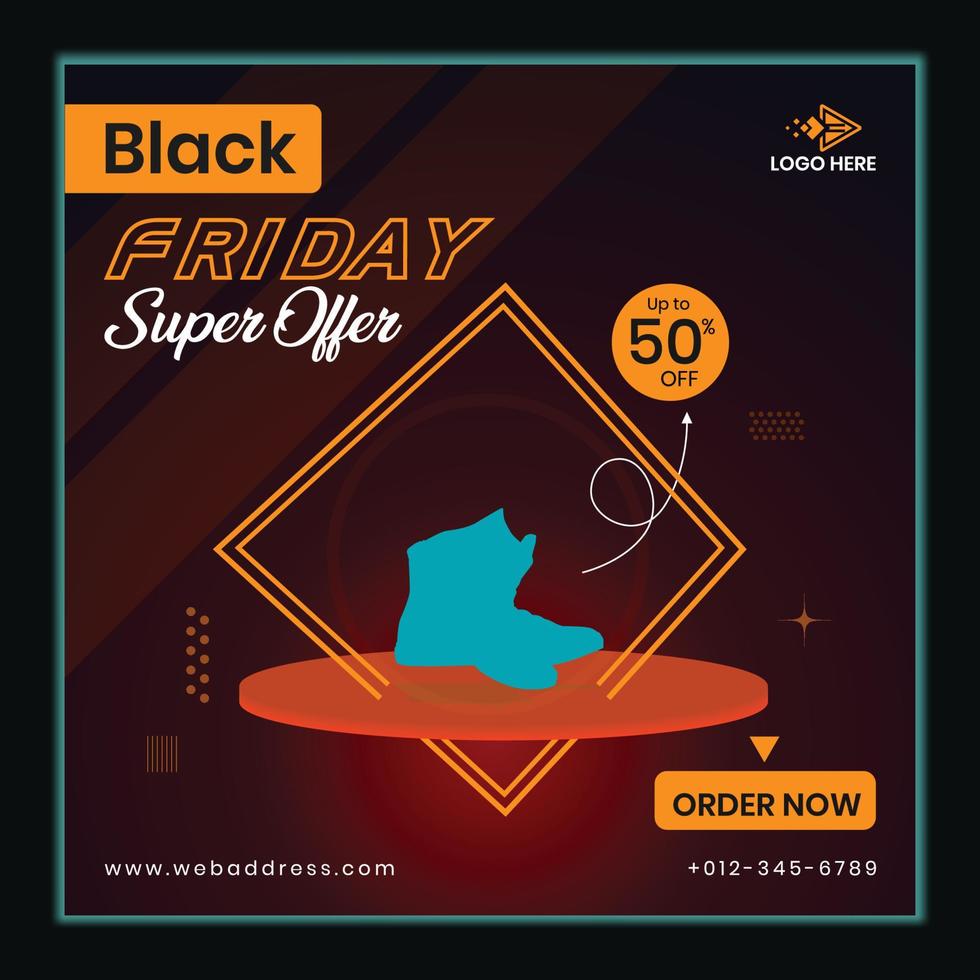 Black Friday social media banner template design vector