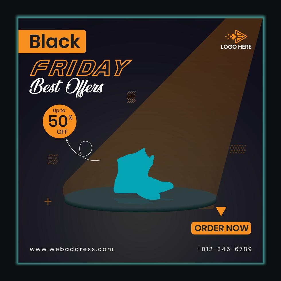 Black Friday social media banner template design vector