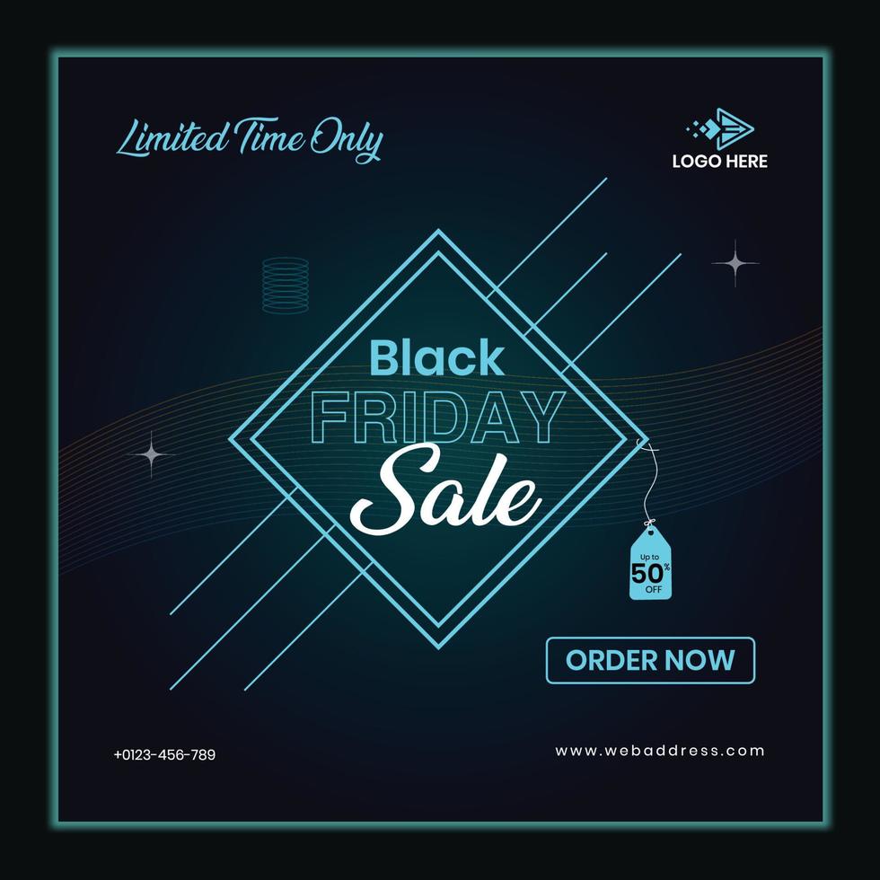 Black Friday social media banner template design vector