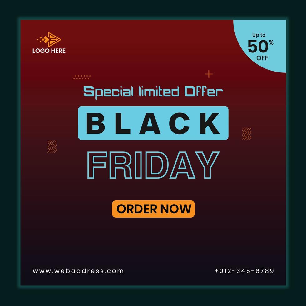 Black Friday social media banner template design vector