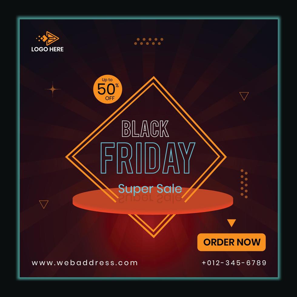 Black Friday social media banner template design vector