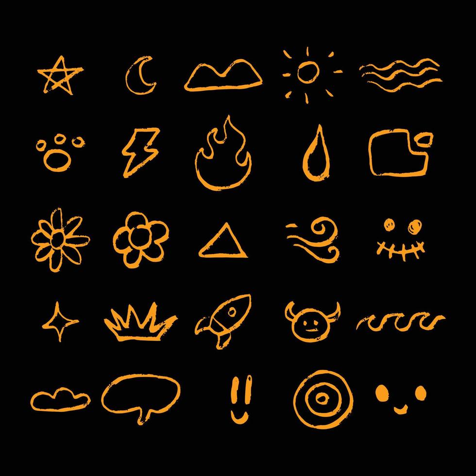 ilustración dibujada a mano de símbolo moderno dorado simple y lindo. logotipo de icono en estilo rotulador para elemento de diseño vector