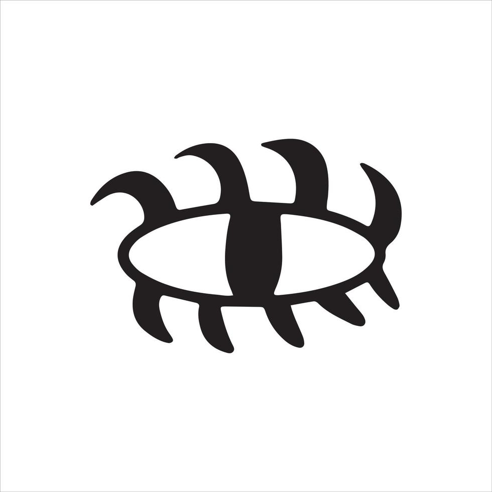 Eye abstract symbol. Hand drawn picture of primitive tribes. Vector illustration