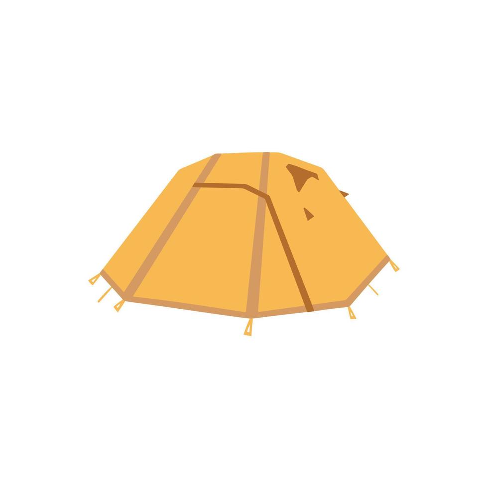 carpa amarilla para camping y turismo vector