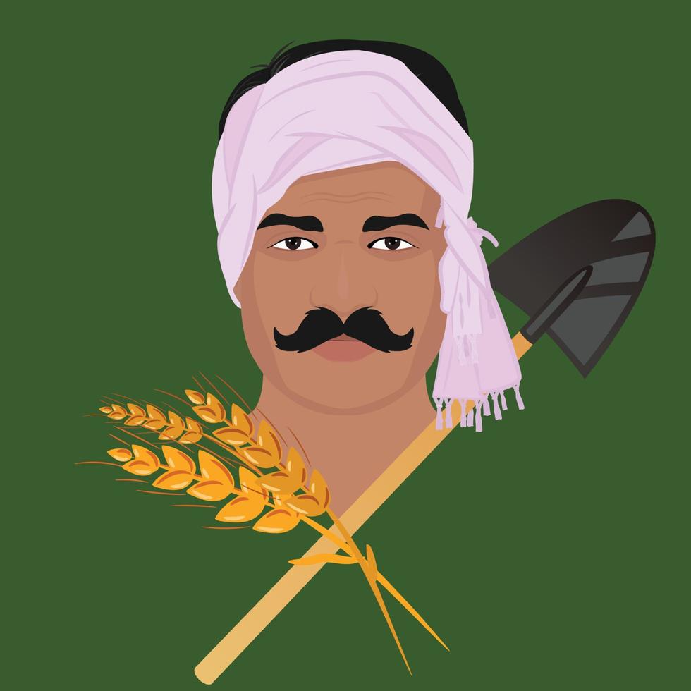 Indian Farmer Face vector