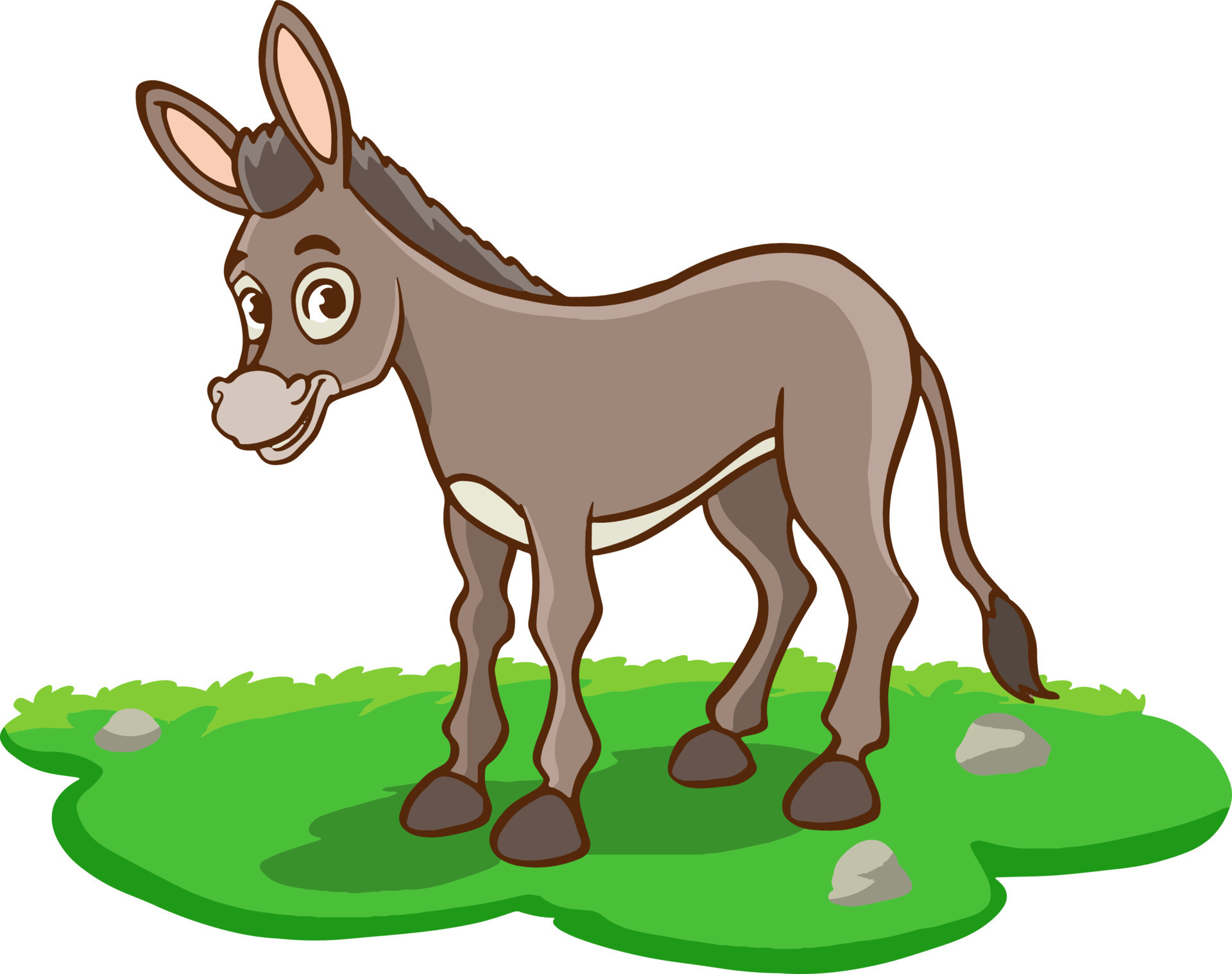 Cartoon donkey is standing in a clearing. Vector background with a farm  animal 14016812 Vector Art at Vecteezy