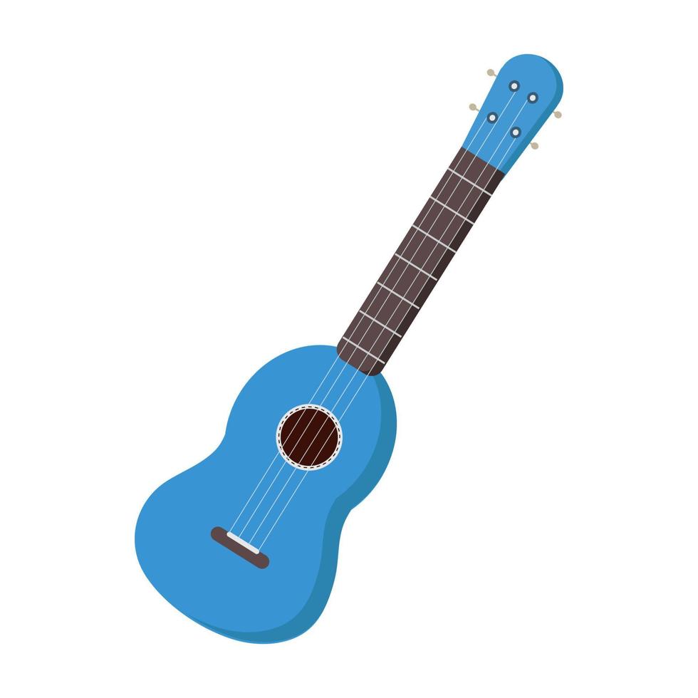 guitarra azul de lado sobre fondo blanco. guitarra azul de lado sobre fondo blancoimagen aislada vectorial para uso en impresión o diseño web vector