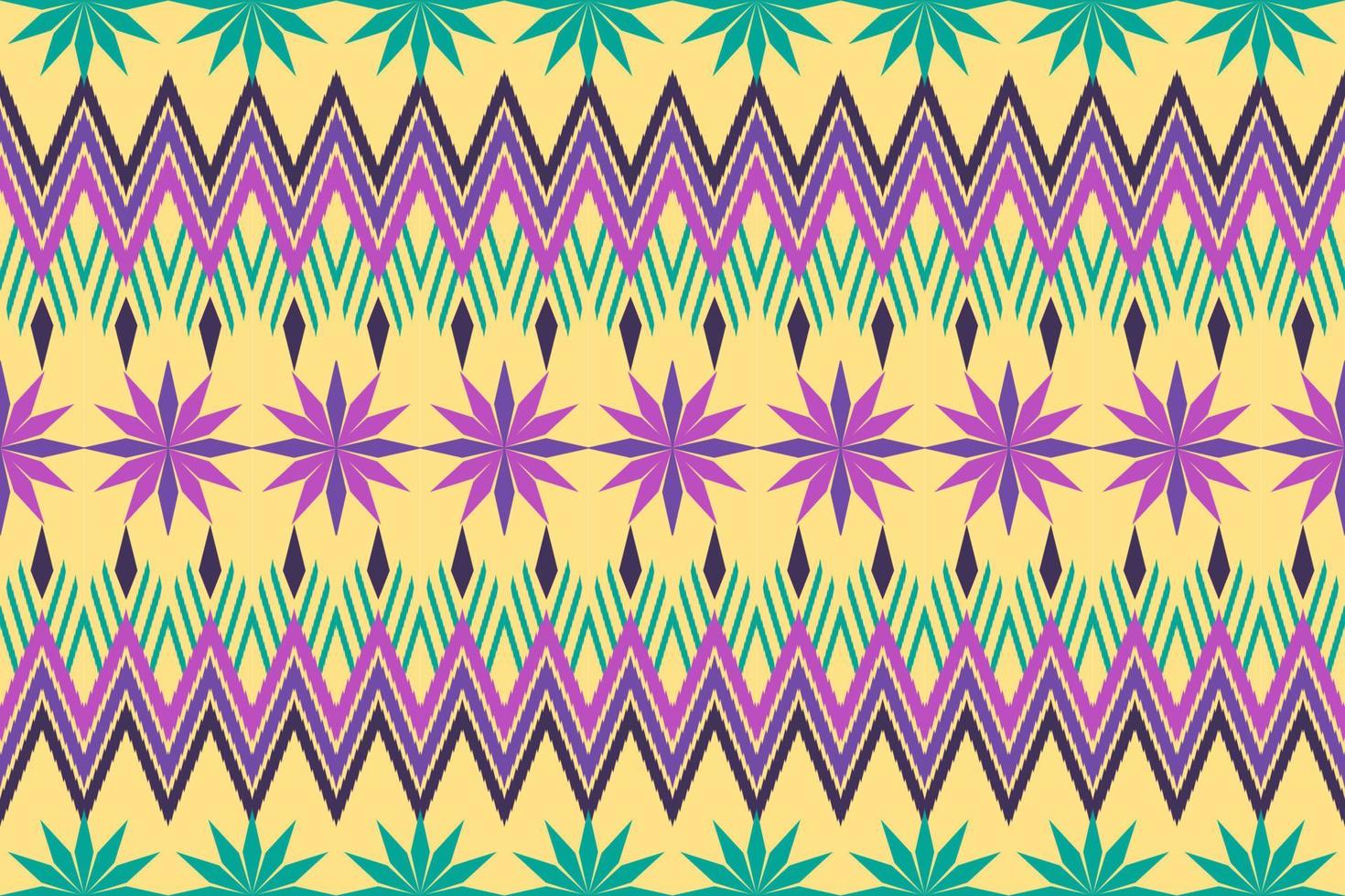 Colorful geometric ethnic seamless pattern design for wallpaper, background, fabric, curtain, carpet, clothing, and wrapping. vector