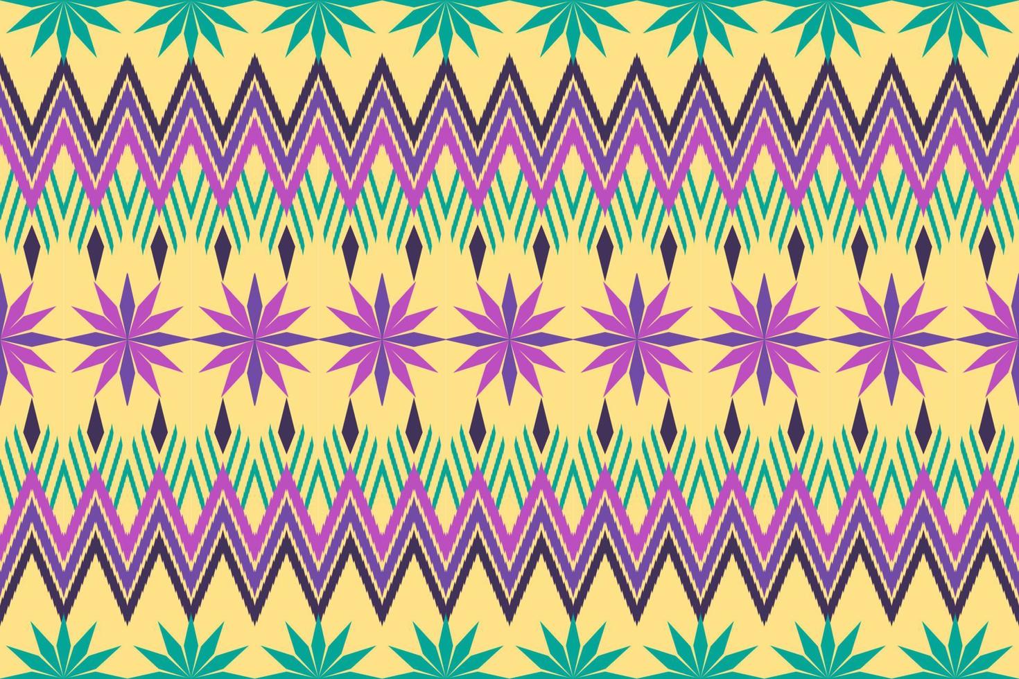 Colorful geometric ethnic seamless pattern design for wallpaper, background, fabric, curtain, carpet, clothing, and wrapping. vector