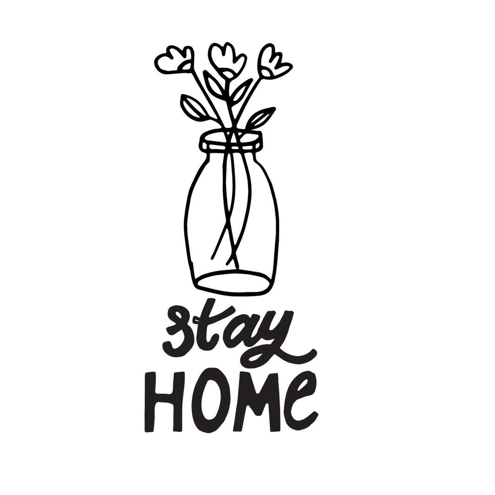 Stay home vector