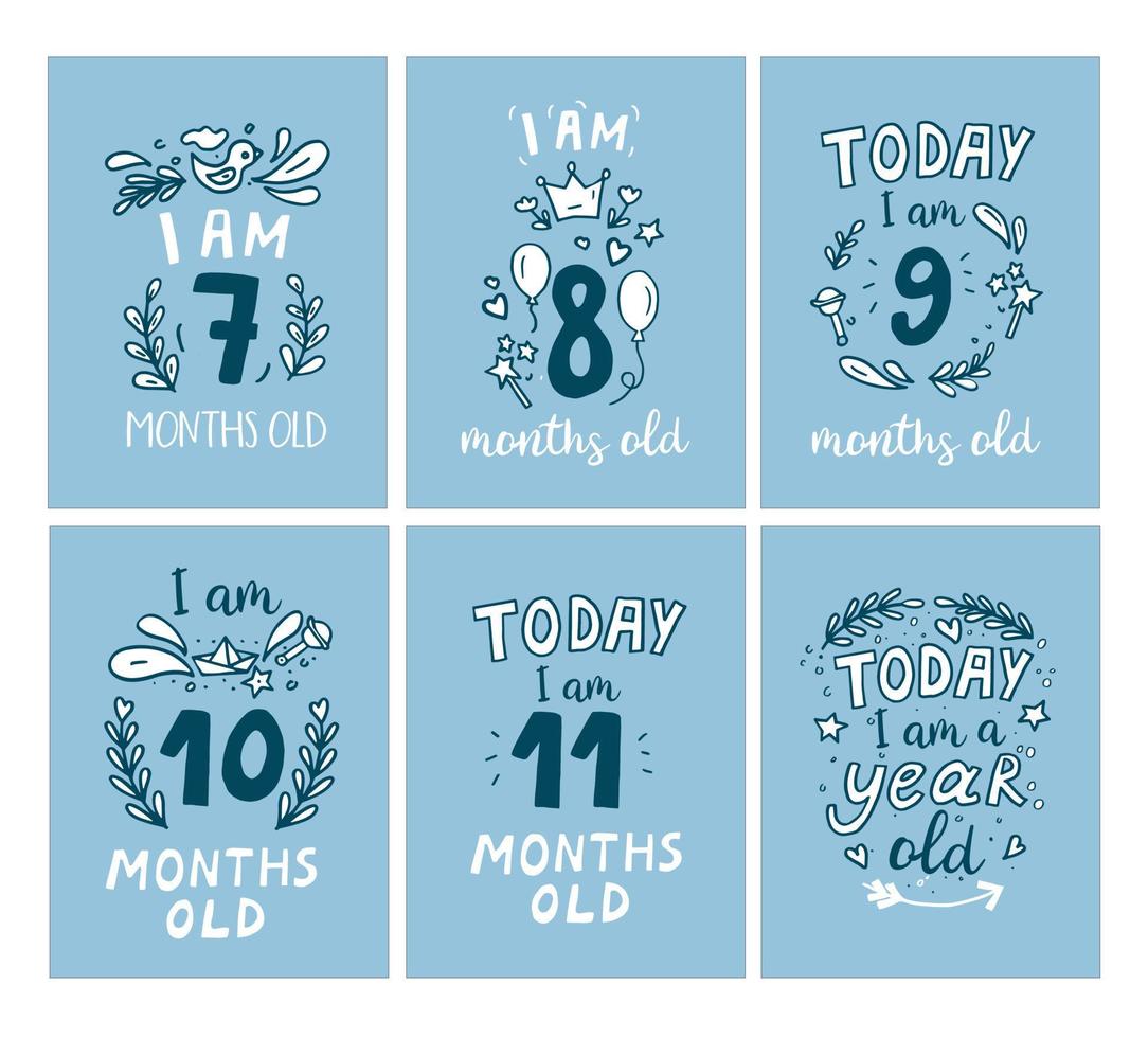 Baby Milestone cards vector