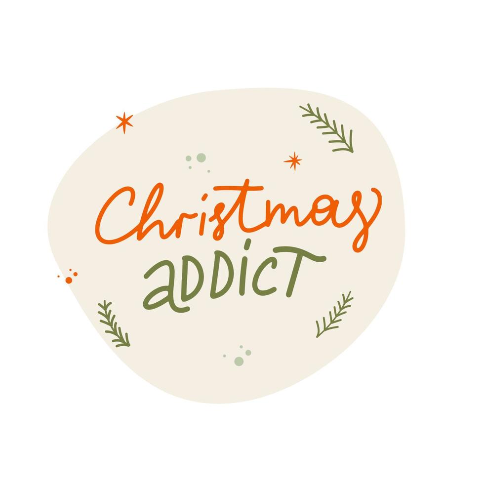 Merry christmas hand drawn lettering banner. Text calligraphy inscription card design. vector