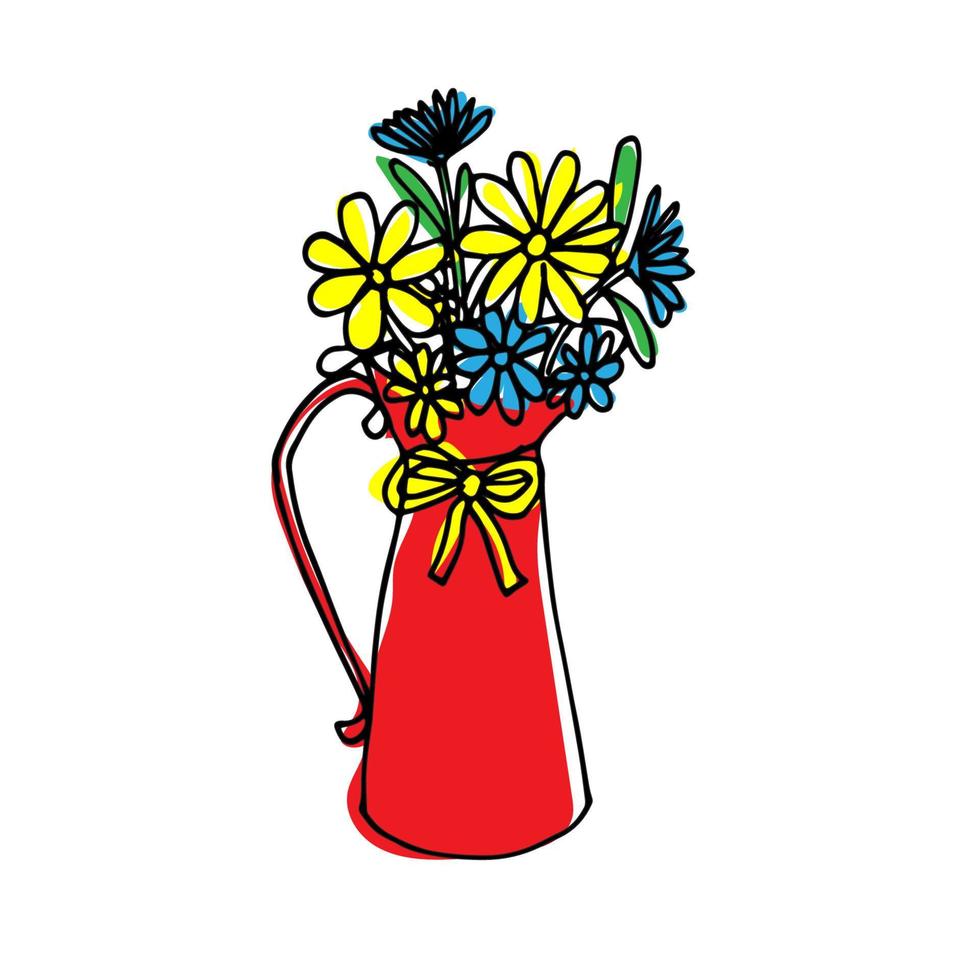 Vector vase with Flowers