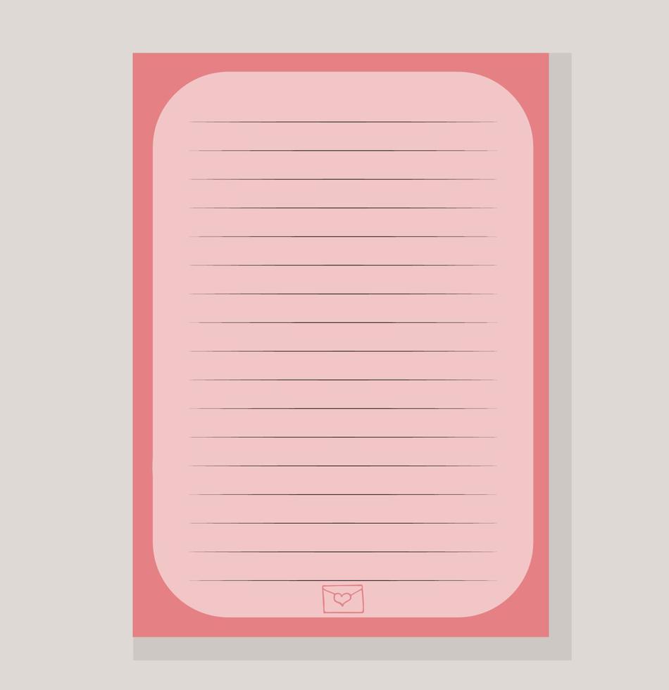 Pages line for notebook colorful sketchbook pink elements love vector illustration