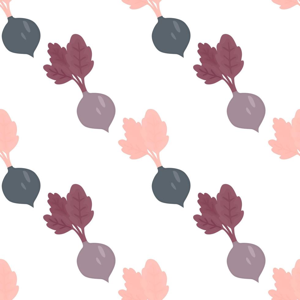 Hand drawn beet seamless pattern. Doodle beetroot wallpaper. vector