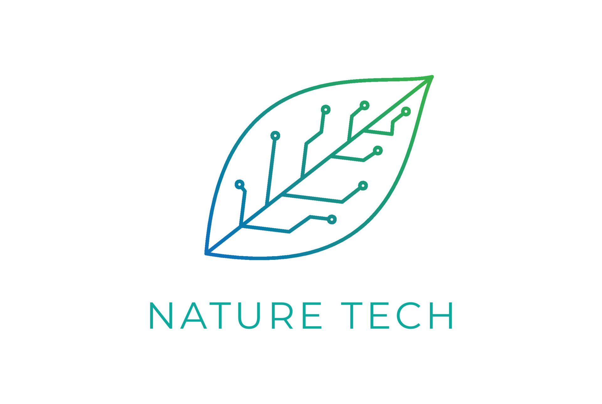 Green Leaf Digital Electronic Circuit Chip for Smart Tech Logo 14017050