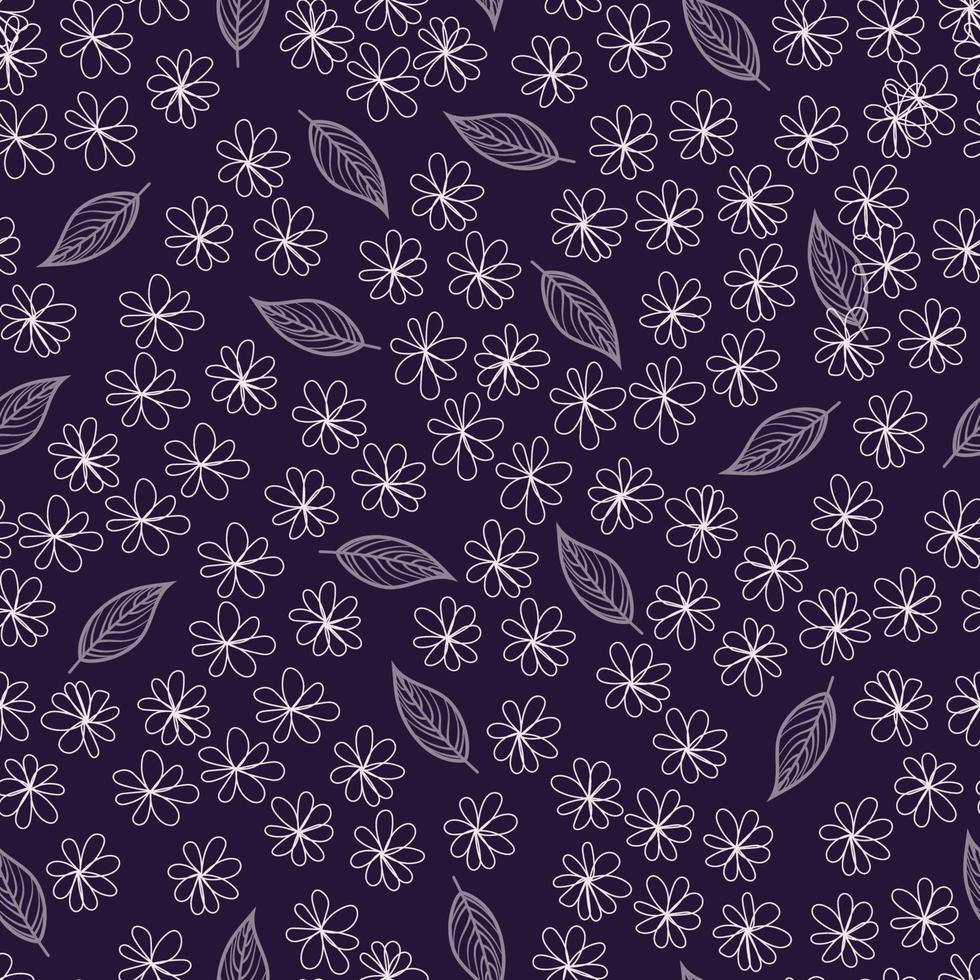 Flower and leaf abstract vector pattern