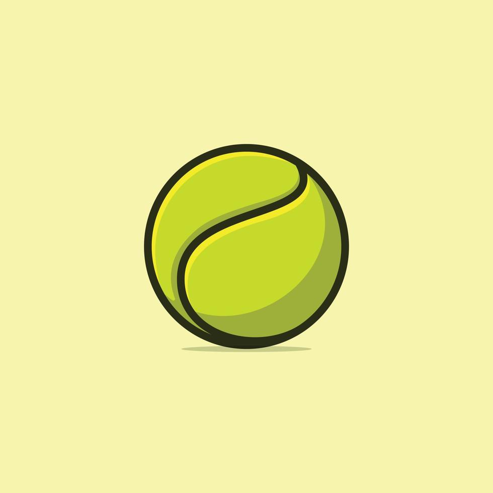 icono de ilustración de vector de pelota de tenis de dibujos animados
