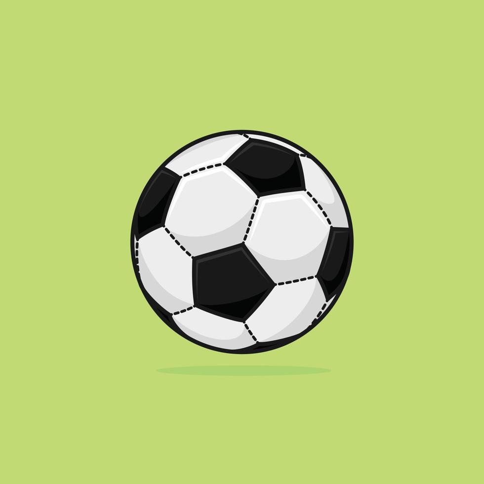 Ilustración de vector de balón de fútbol. icono del logotipo deportivo. mascota de fútbol diseño de estilo de dibujos animados plana