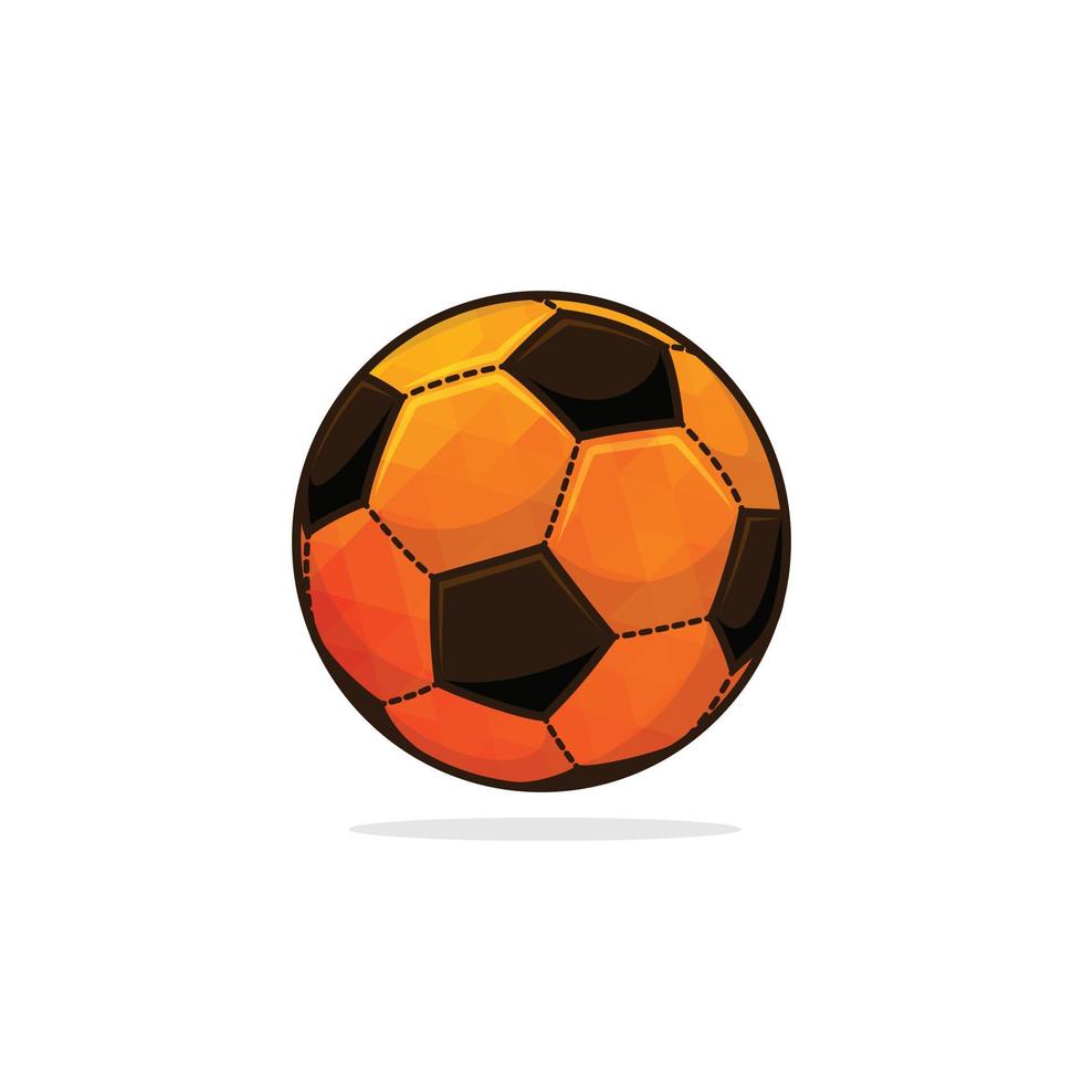 Ilustración de vector de balón de fútbol. icono del logotipo deportivo. mascota de fútbol diseño de estilo de dibujos animados plana