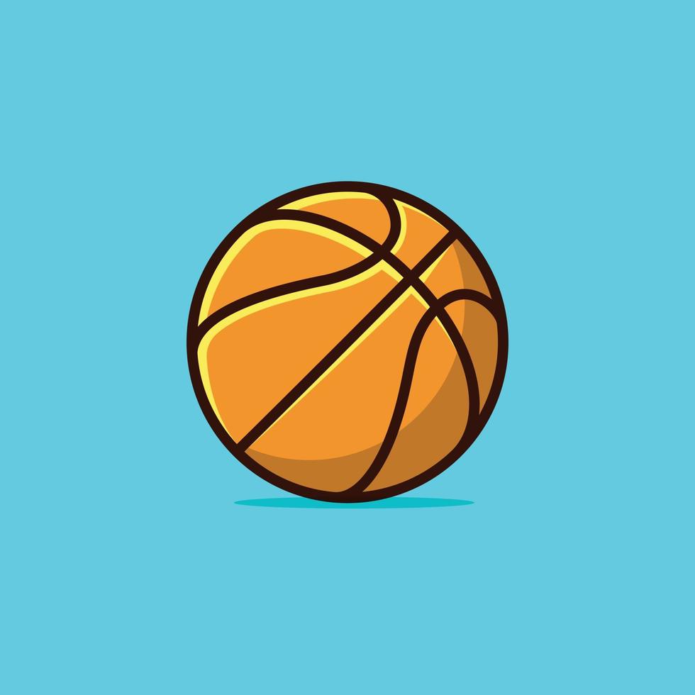 ilustración vectorial de baloncesto. icono del logotipo deportivo. plantilla de estilo de dibujos animados plana vector